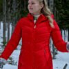 Movie Snowy with a Chance of Christmas 2024 Gwen Marley Red Hooded Jacket