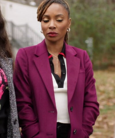 TV Series Found Shanola Hampton Purple Wool Coat