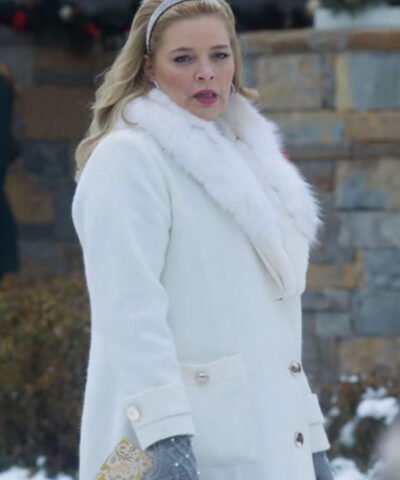 Melissa Peterman Haul Out the Holly White Wool Coat