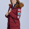 Movie The Finnish Line 2024 Anya Red Shearling Hooded Jacket