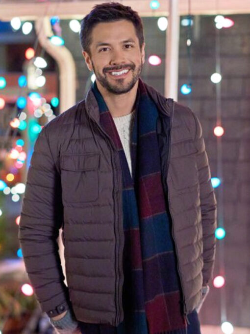 Movie Christmas Under the Lights 2024 Luke Grey Quilted Jacket