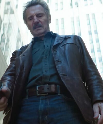 Liam Neeson Absolution 2024 Brown Leather Blazer