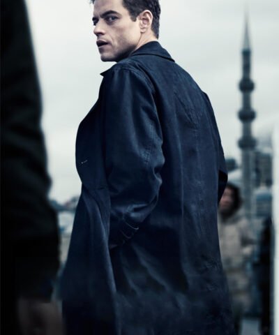 Rami Malek The Amateur 2025 Black Coat