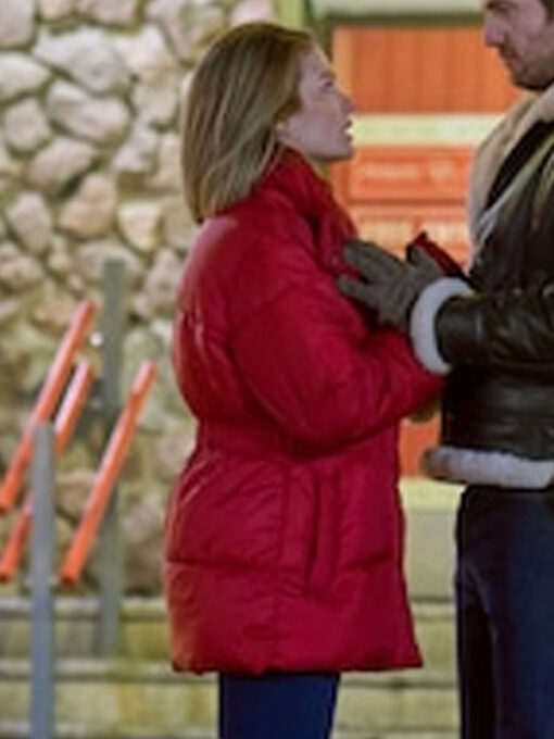 Kim Matula The Finnish Line 2024 Red Puffer Jacket