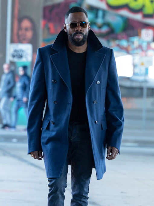 TV Series The Madness 2024 Colman Domingo Blue Wool Coat