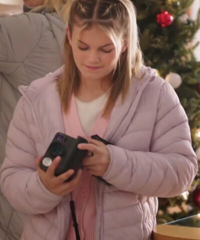 Movie Unwrapping Christmas Tina's Miracle 2024 Pink Hooded Jacket