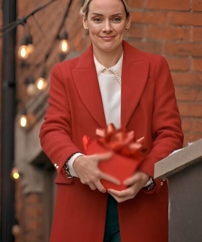 Movie The Christmas Charade 2024 Whitney Red Wool Coat