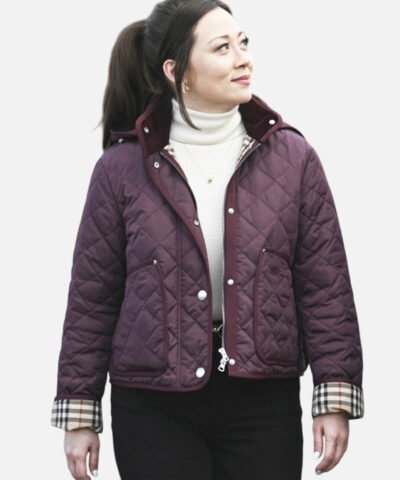 Fiona Rene TV Series Tracker 2024 Purple Quilted Hooded Jacket