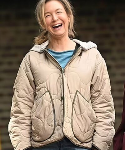 Movie Bridget Jones Mad About the Boy 2025 Renée Zellweger Beige Hooded Jacket