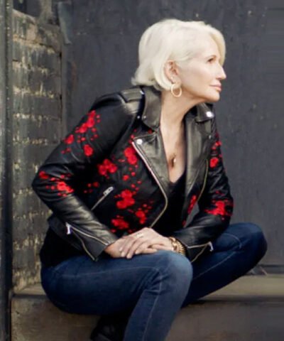 TV Series Animal Kingdom Ellen Barkin Black Em­broi­dered Leather Jacket