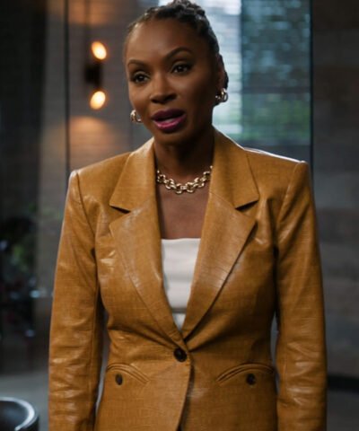 Shanola Hampton Found S02 Brown Leather Blazer