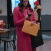 Movie A Reason for the Season 2024 Taylor Cole Pink Wool Coat