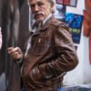 Movie Old Guy 2025 Danny Dolinski Brown Distressed Leather Jacket