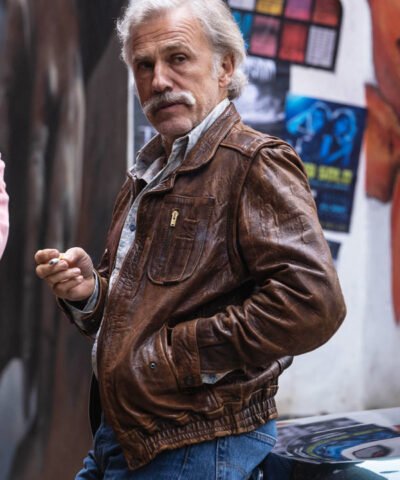 Movie Old Guy 2025 Danny Dolinski Brown Distressed Leather Jacket