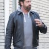 Movie Den Of Thieves Gerard Butler Black Leather Jacket