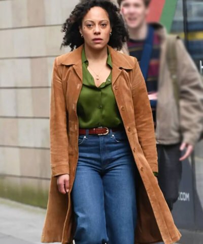 TV Series Missing You Season 1 Kat Donovan Brown Suede Leather Coat