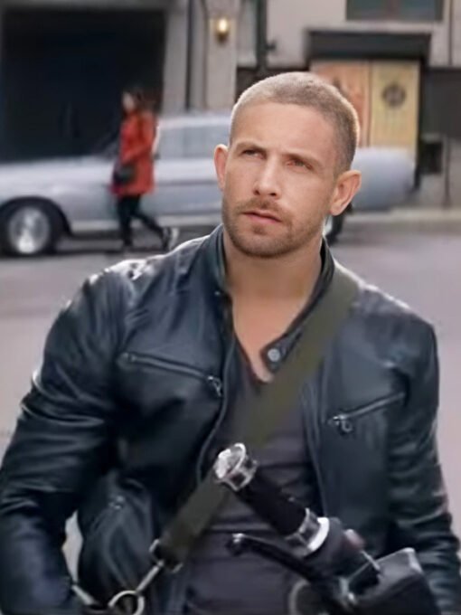 Movie Man with No Past 2025 Adam Woodward Black Leather Jacket