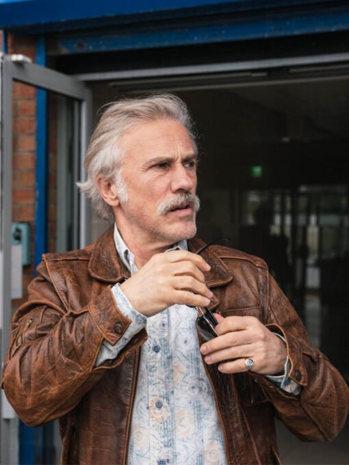 Christoph Waltz Old Guy 2025 Brown Jacket