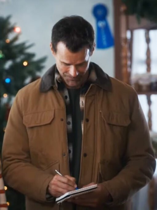 Cameron Mathison Home Sweet Christmas 2024 Brown Jacket