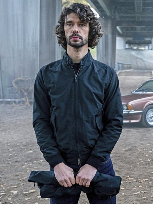 TV Series Black Doves 2024 Ben Whishaw Black Bomber Jacket