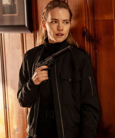 Movie Alarum 2025 Laura Black Bomber Jacket