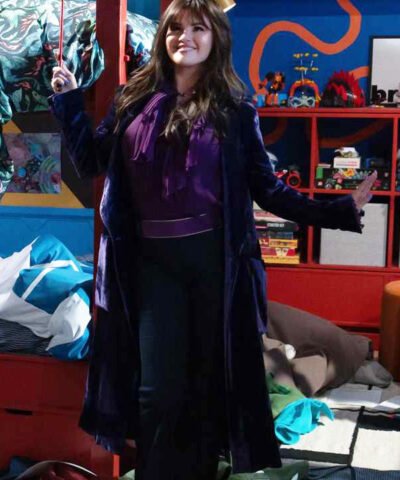 TV Series Wizards Beyond Waverly Place 2024 Selena Gomez Purple Velvet Coat