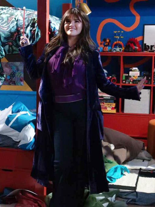 TV Series Wizards Beyond Waverly Place 2024 Selena Gomez Purple Velvet Coat