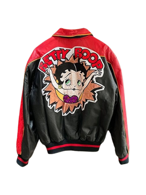 90s Bomber Betty Boop Leather Jacket