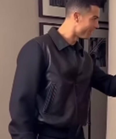 Cristiano Ronaldo Leather And Wool Jacket