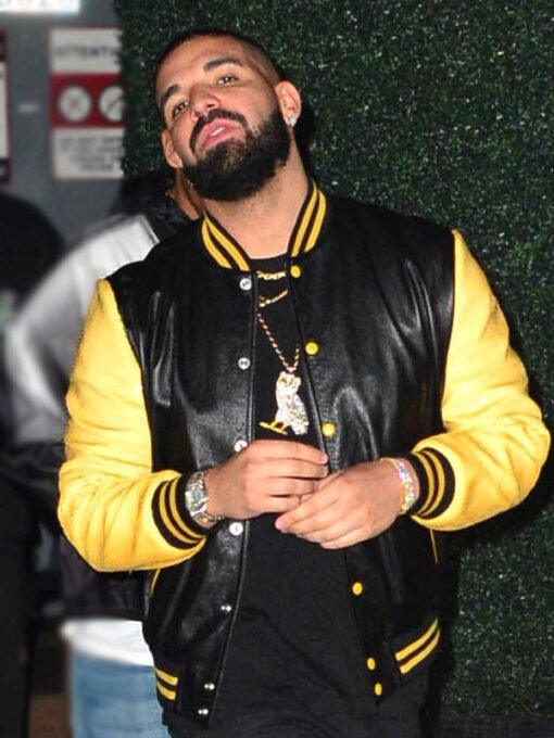 Los Angeles Drake Black Varsity Leather Jacket