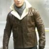 Dwayne Johnson Brown Shearling Leather Jacket