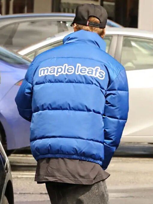 Singer Justin Bieber 2023 Blue Puffer Jacket