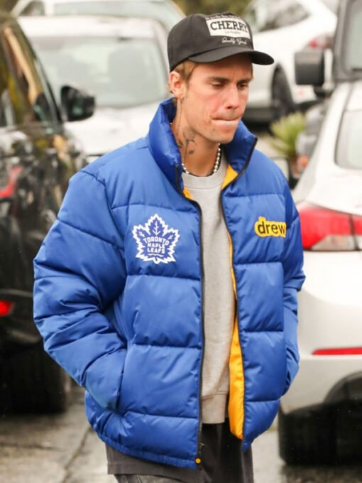 Justin Bieber Blue Puffer Jacket