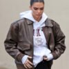 Street Style Kendall Jenner Leather Jacket