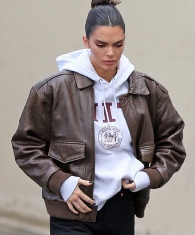 Street Style Kendall Jenner Leather Jacket