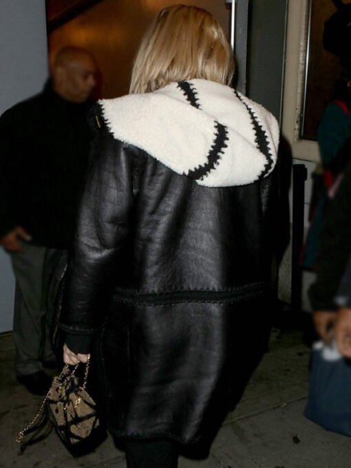 Jennifer Lawrence Shearling Leather Coat