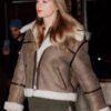 Taylor Swift Shearling Leather Aviator Jacket