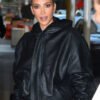 Street Style 2022 Kim Kardashian Leather Jacket