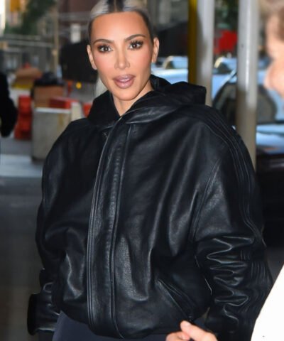 Street Style 2022 Kim Kardashian Leather Jacket