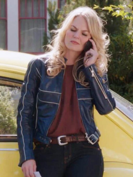 Once Upon A Time Emma Swan Blue Leather Jacket