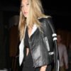 Gigi Hadid Black and White Leather Jacket