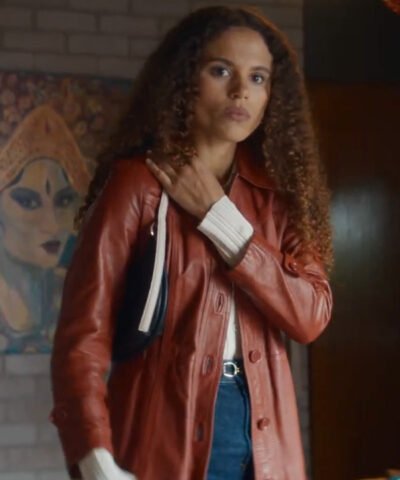 Missing You TV Series 2025 Jessica Plummer Brown Leather Trench Coat