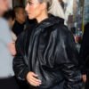 New York Street Style 2022 Kim Kardashian Leather Jacket