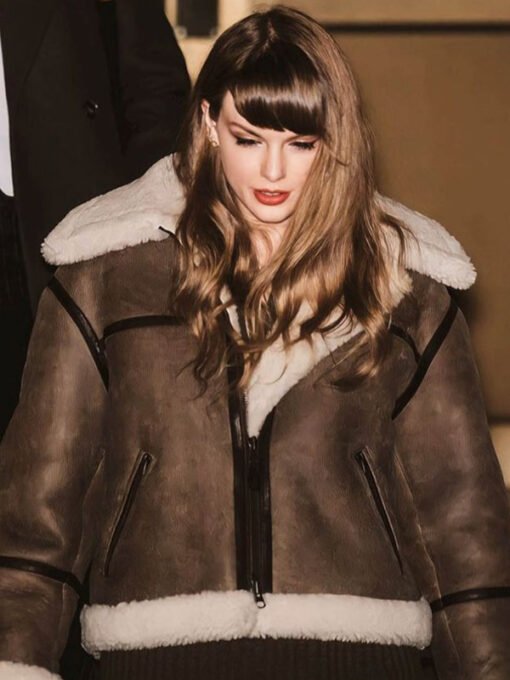 Taylor Swift Brown Aviator Jacket