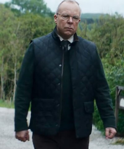 Missing You TV Series 2025 Steve Pemberton Black Quilted Vest