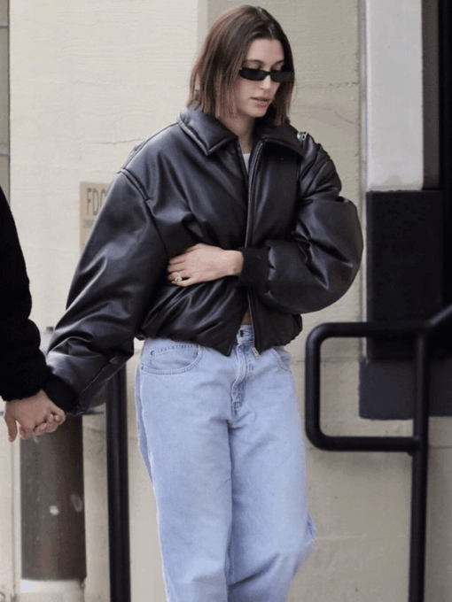 LA Hailey Bieber Leather Jacket