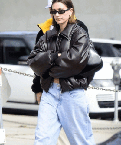 LA Hailey Bieber Bomber Jacket