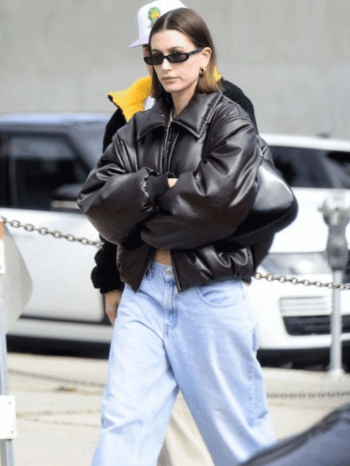 LA Hailey Bieber Bomber Jacket