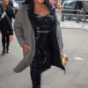 US Singer Lizzo Grey Trench Coat