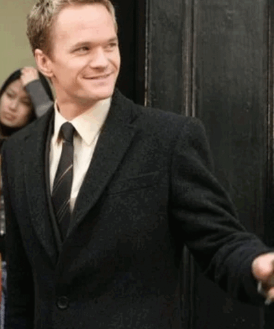 Barney Stinson How I Met Your Mother Black Wool Trench Coat